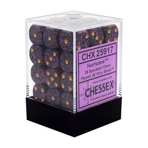 D6 -- 12MM SPECKLED DICE, HURRICANE, 36CT
