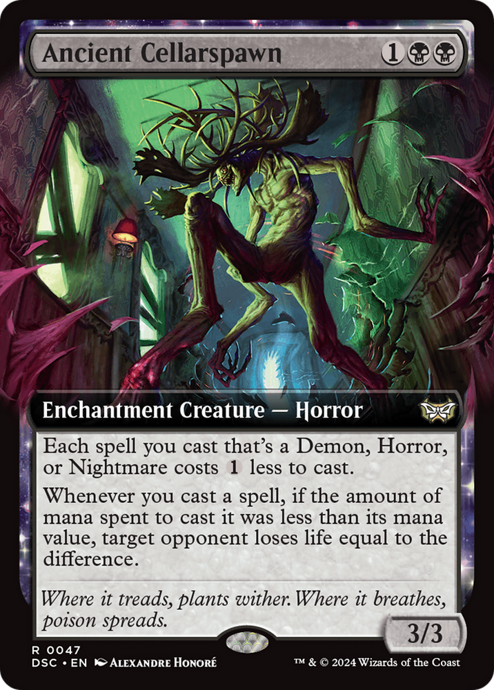 mtg house of horror cards Ancient Cellarspawn (Extended Art) [Duskmourn: House of Horror Command