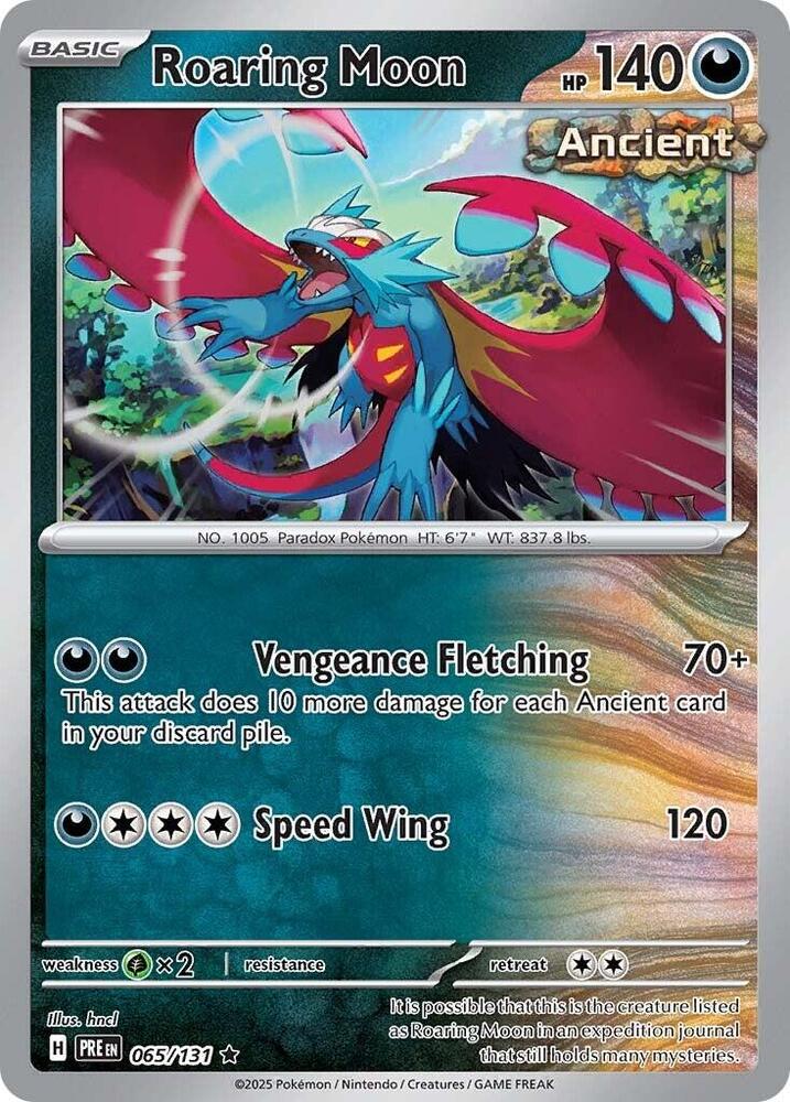 pokemon prismatic evolutions rare cards Roaring Moon (065/131) [Scarlet & Violet: Prismatic Evolutions]