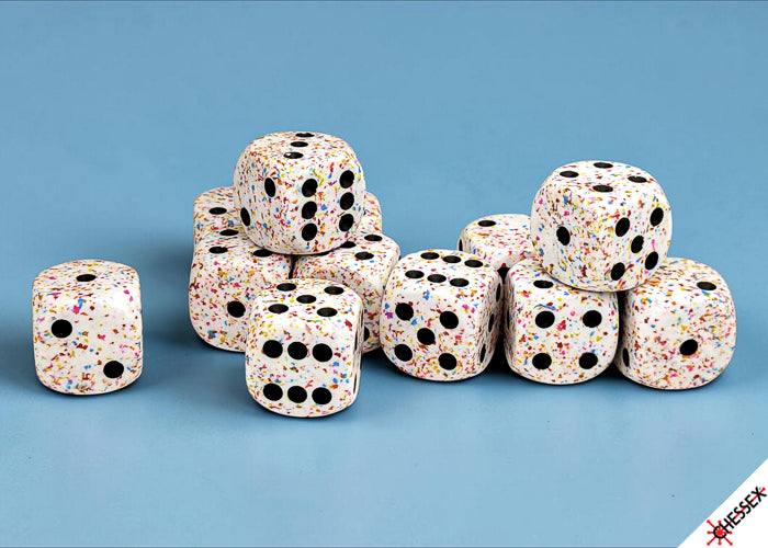 Set of 12 16mm D6 Dice -Speckled Birthday