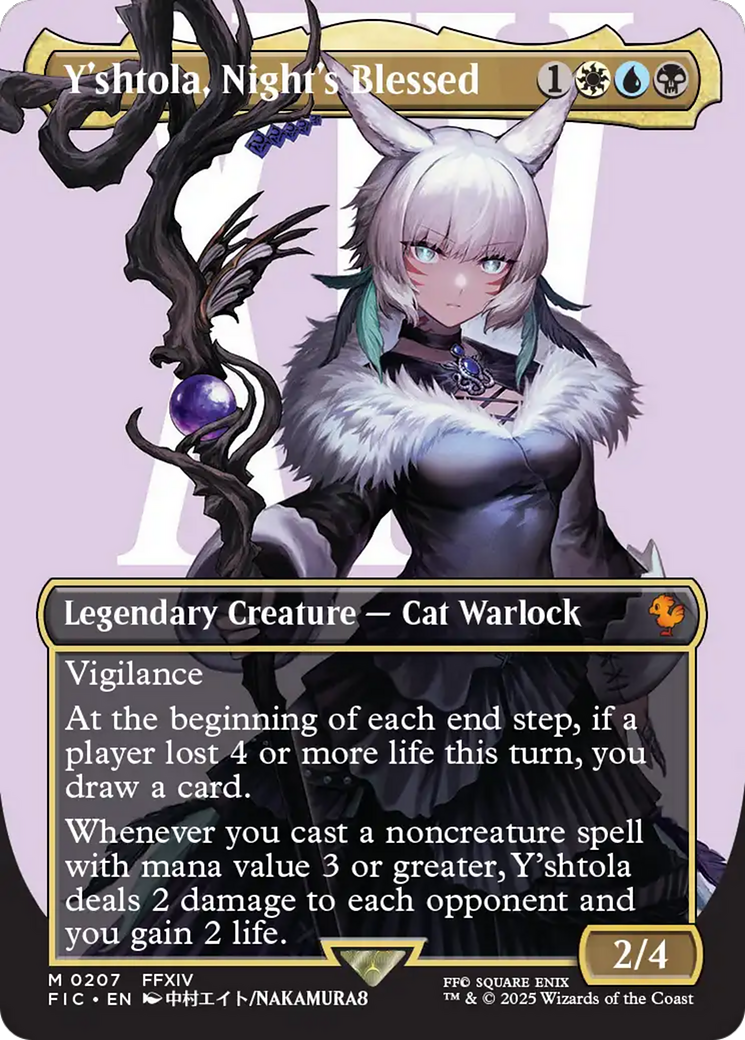 final fantasy mtg borderless Y'shtola, Night's Blessed (Borderless) [FINAL FANTASY Commander]