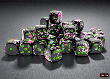 Set of 36 12mm D6 Dice - Brush Paintball/green