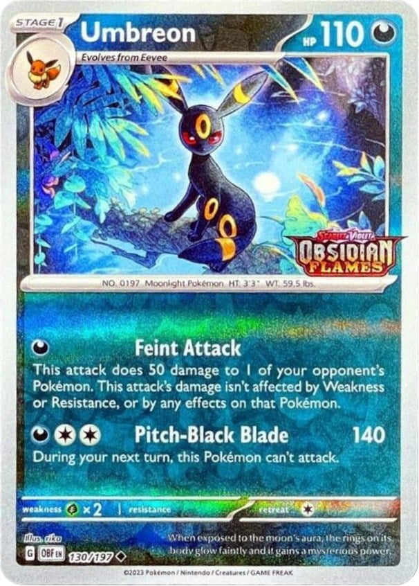Umbreon (130/197) (Obsidian Flames Stamped) [Scarlet & Violet: Obsidia Umbreon (130/197) (Obsidian Flames Stamped) [Scarlet & Violet: Obsidia