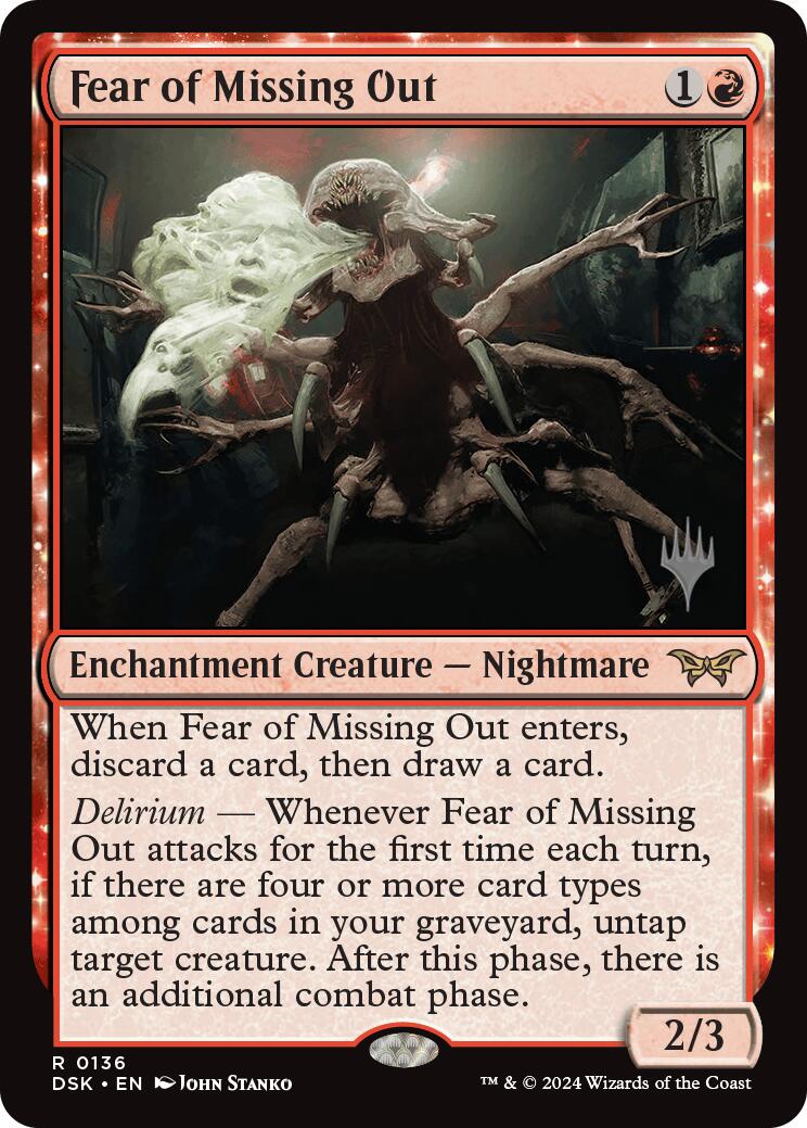 fear cards mtg Cape Games Collection 1000+ Assorted w/Mythics, Rares and Foils : Toys & Games Mint / near mint condition trading card Fear of Missing Out (Promo