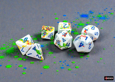 Set of 7 Polyhedral Dice - Brush Breezy/blue