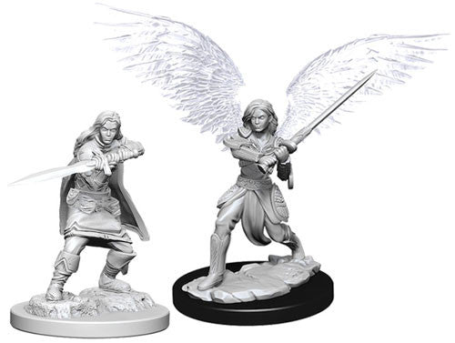 Unpainted D&D Miniature: Aasimar Fighter