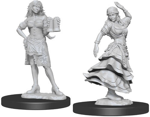 Unpainted D&D Miniature: Bartender and Dancing Girl