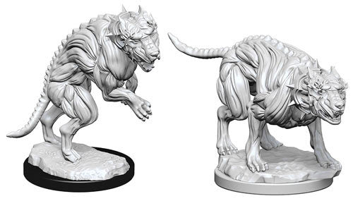 Unpainted D&D Miniature: Hell Hounds