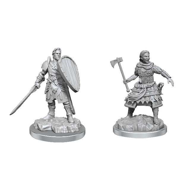 Unpainted D&D Miniature: Human Fighters