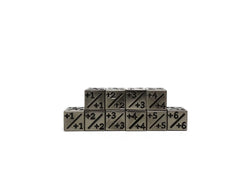 10 Piece Metal Counter Dice - Legendary Silver