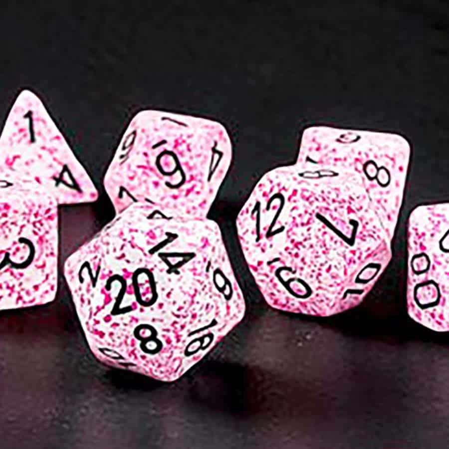 Set of Ten d10 Dice - Speckled Pink