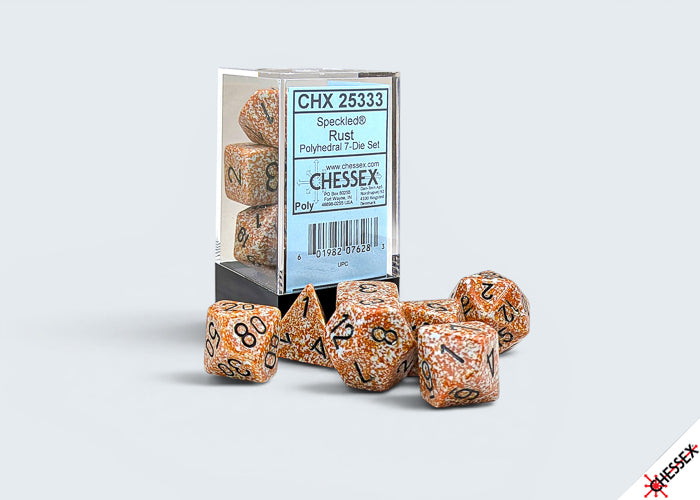Set of 7 Polyhedral Dice - Speckled Rust