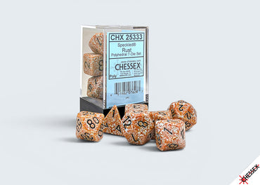 Set of 7 Polyhedral Dice - Speckled Rust