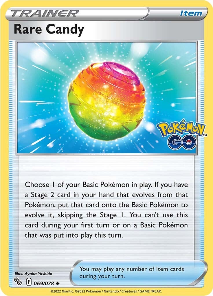 gold rare candy card Rare Candy (069/078) [Pokémon GO]