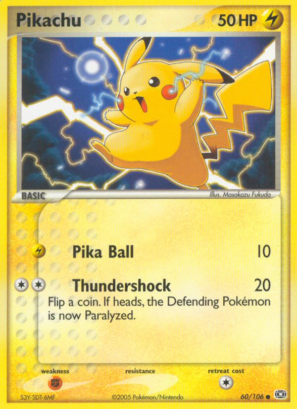 pikachu pokemon card 50 hp Pikachu (60/106) [EX: Emerald]