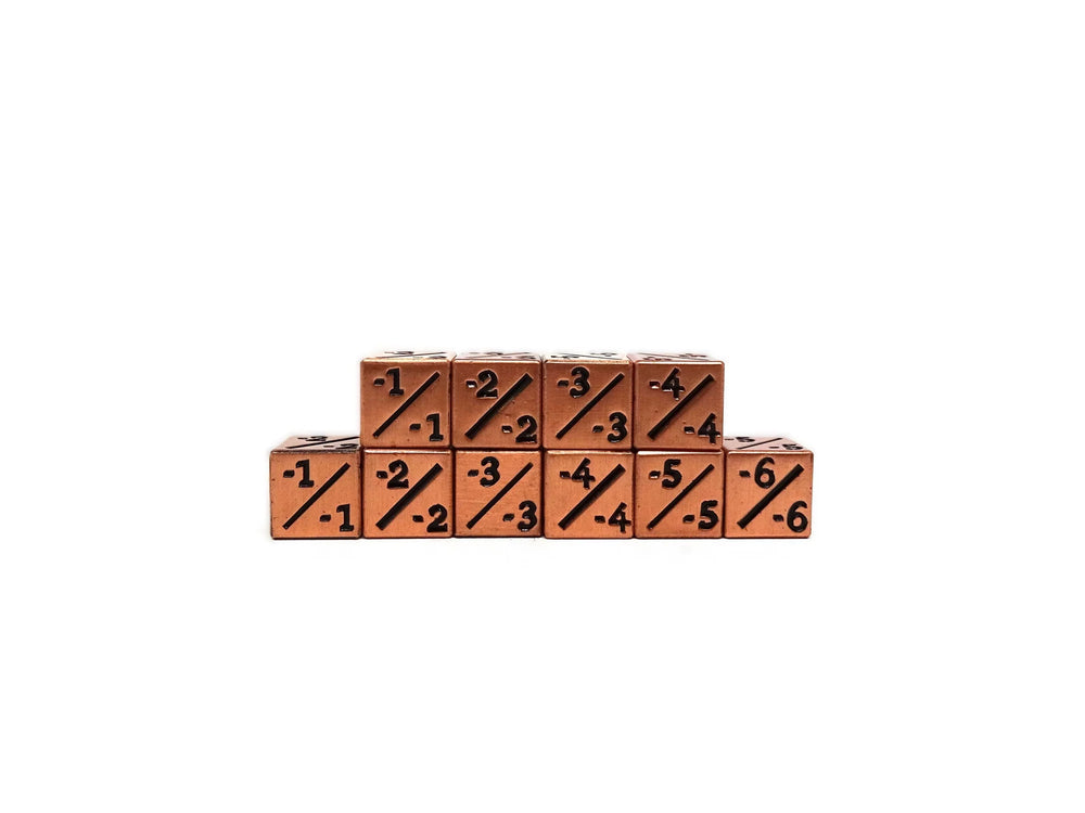 10 Piece Metal Counter Dice - Legendary Copper