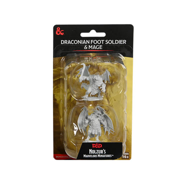 Unpainted D&D Miniature: Draconian Foot Soldier & Mage