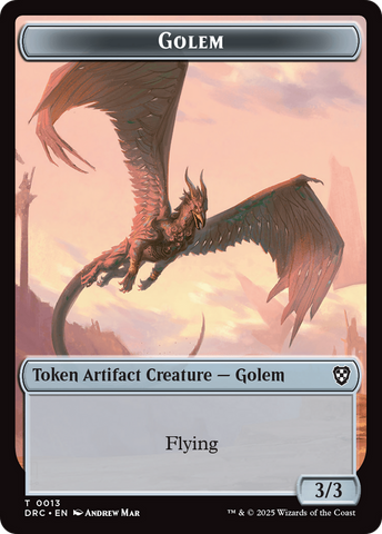 Golem (0013) // Nalaar Aetherjet Double-Sided Token [Aetherdrift Commander Tokens]