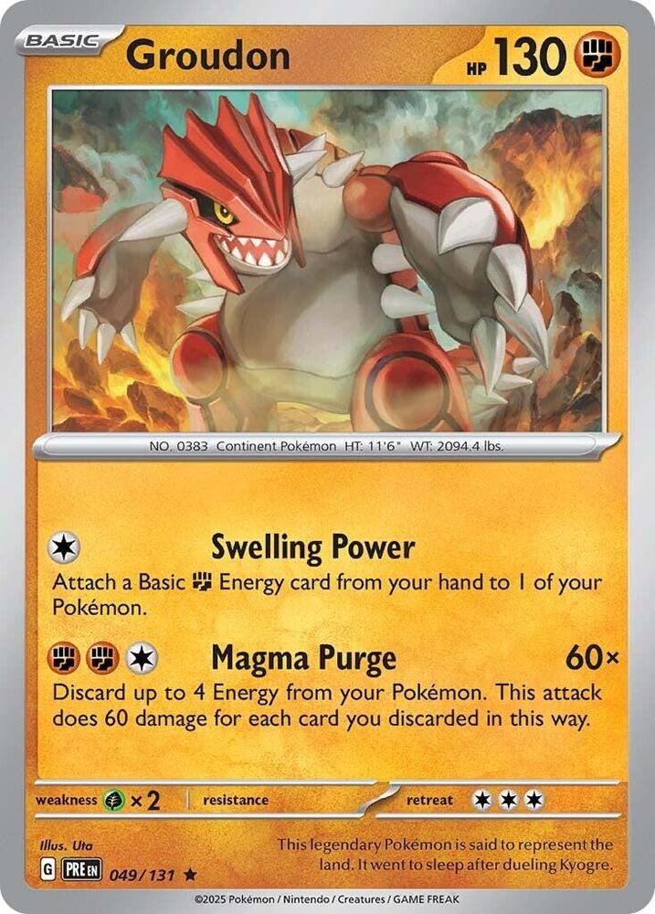 pokemon set with 131 cards Groudon (049/131) [Scarlet & Violet: Prismatic Evolutions]