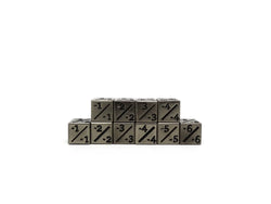 10 Piece Metal Counter Dice - Legendary Silver