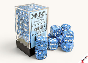 Set of 12 16mm D6 Dice -Ocean Stone