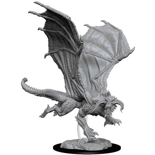 Unpainted D&D Miniature: Young Black Dragon