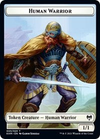 Human Warrior // Kaya, the Inexorable Emblem Double-Sided Token [Kaldheim Tokens]