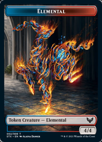 Elemental // Rowan, Scholar of Sparks Emblem Double-Sided Token [Strixhaven: School of Mages Tokens]