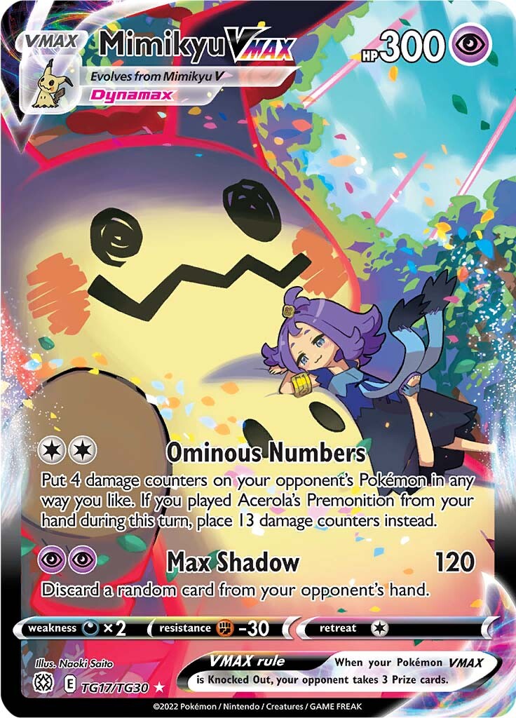 pokemon vmax cards near me Mimikyu VMAX (TG17/TG30) [Sword & Shield: Brilliant Stars]