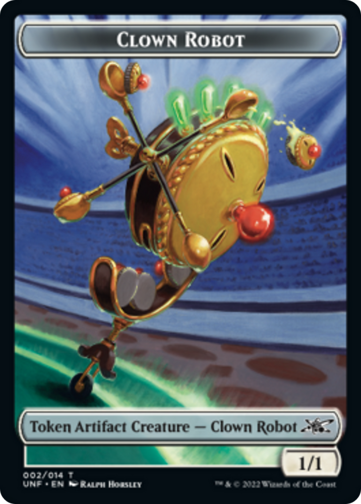 Clown Robot (002) // Treasure (012) Double-Sided Token [Unfinity Tokens]