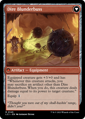 Dire Flail // Dire Blunderbuss [The Lost Caverns of Ixalan Prerelease Cards]