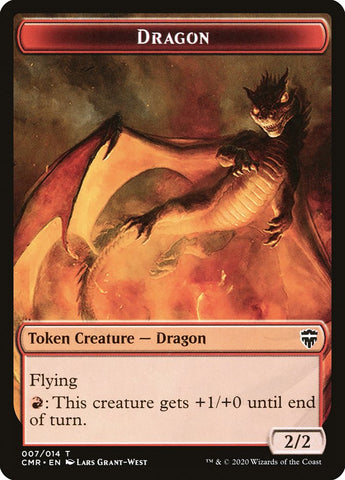 Dragon // Horror Double-Sided Token [Commander Legends Tokens]