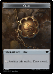 Clue // Emblem - Teferi, Temporal Archmage Double-Sided Token [Commander Masters Tokens]