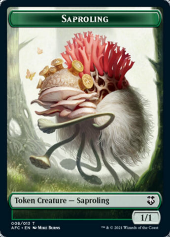 Angel // Saproling Double-Sided Token [Dungeons & Dragons: Adventures in the Forgotten Realms Commander Tokens]