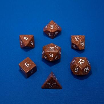 Gold Sandstone RPG Dice Set D7