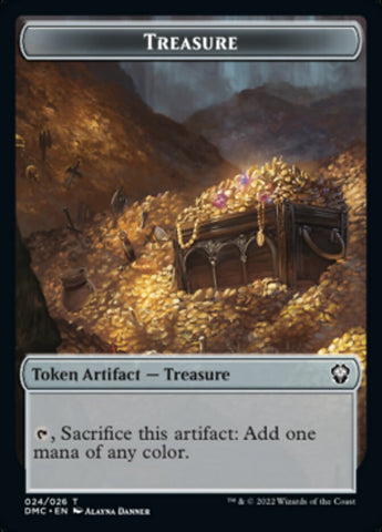 Elephant // Treasure Double-Sided Token [Dominaria United Commander Tokens]