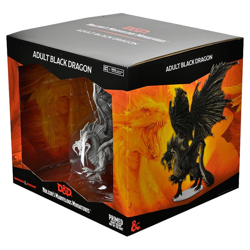 Unpainted D&D Figure: Adult Black Dragon
