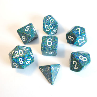 7CT SPECKLED POLY SEA DICE SET