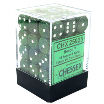 D6 -- 12MM SPECKLED DICE, RECON, 36CT