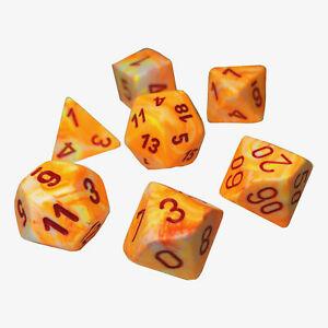 7CT FESTIVE DICE SET, SUNBURST/RED