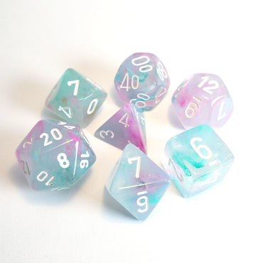 7CT POLYHEDRAL SET: NEBULA LUMINARY: WISTERIA W/WHITE