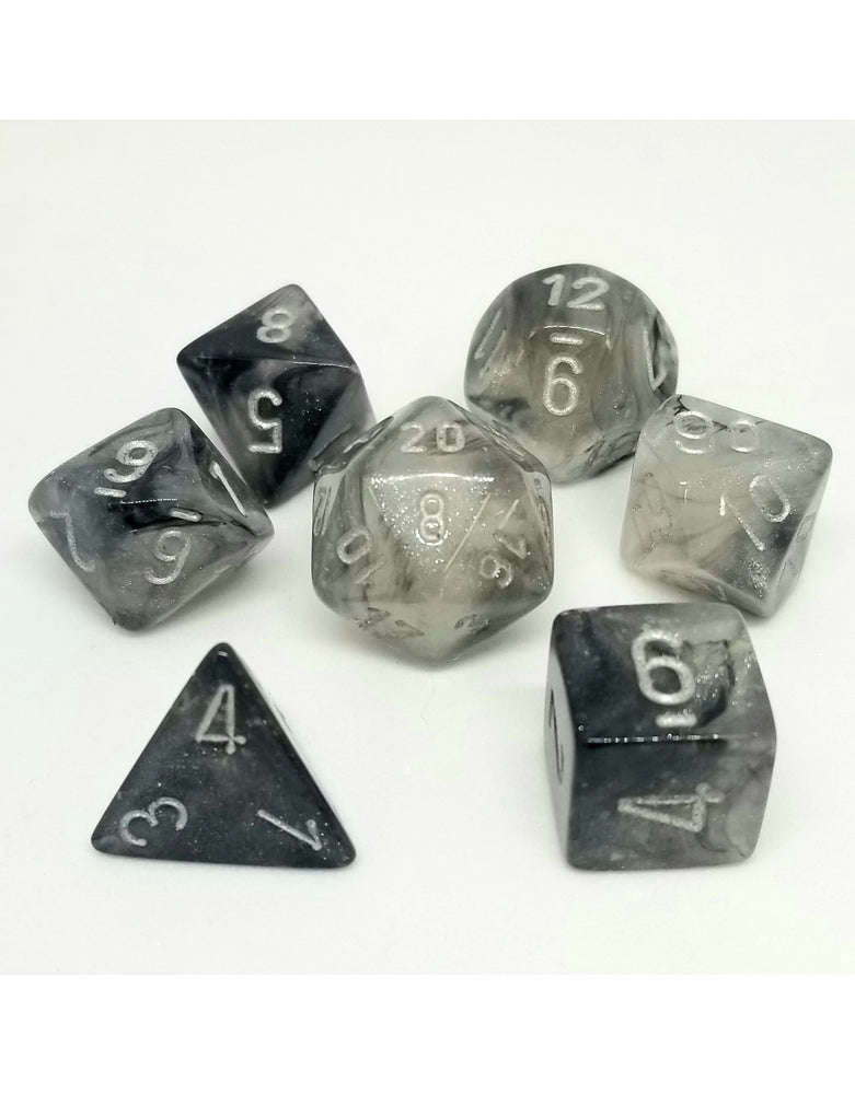 7CT POLYHEDRAL SET: BOREALIS LUMINARY LIGHT SMOKE W/SILVER