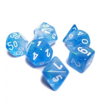 7CT POLYHEDRAL SET: BOREALIS LUMINARY SKY BLUE W/WHITE