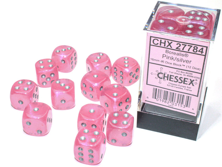 16MM 12CT D6 BLOCK: BOREALIS LUMINARY PINK W/SILVER