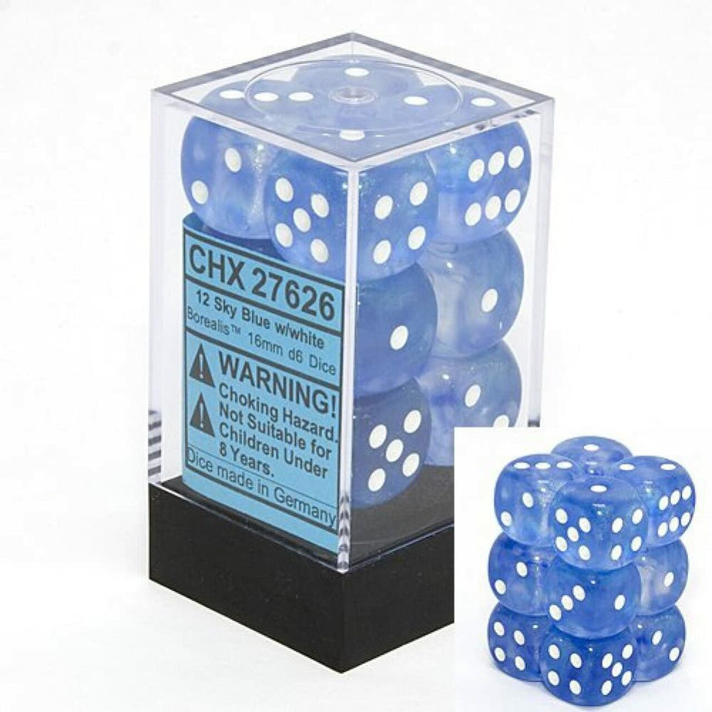 16MM 12CT D6 BLOCK: BOREALIS LUMINARY SKY BLUE W/WHITE