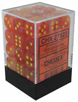 D6 -- 12MM GHOSTLY GLOW DICE, ORANGE/YELLOW, 36CT
