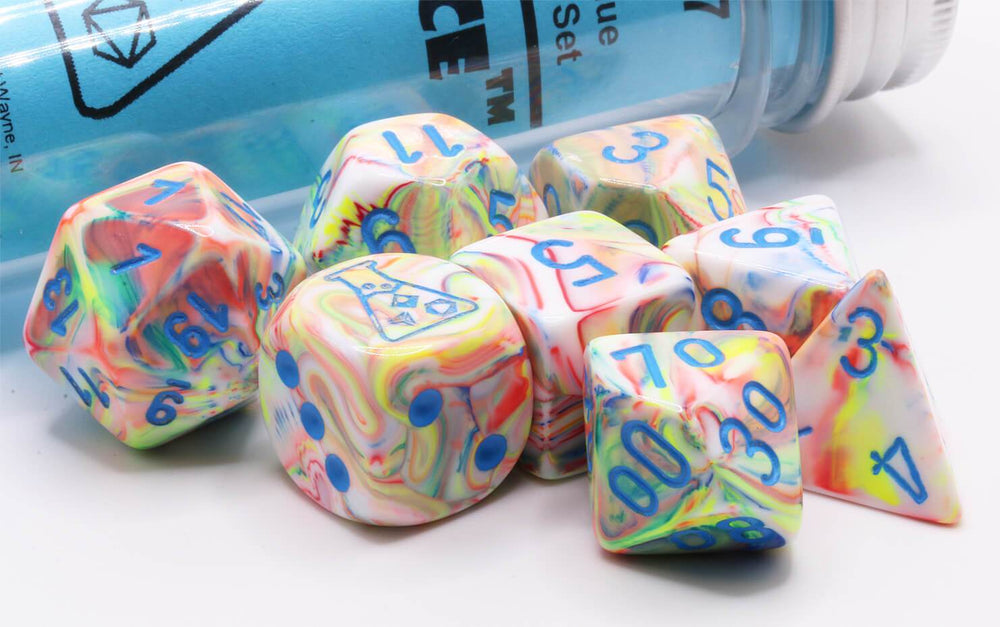 7CT LAB DICE Festive Poly Set,  Kaleidoscope / Blue