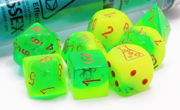 7CT LAB DICE Gemini Poly Set,  Plasma Green-Teal / Orange