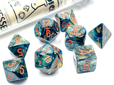 7CT LAB DICE Lustrous Poly Set,  Alpestris /Orange