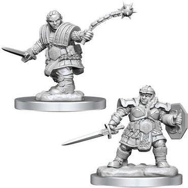 Unpainted D&D Miniature: Dwarf Fighter